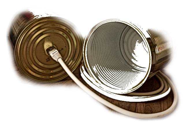 Zwei Dosen mit Kabel als Symbol für DNS